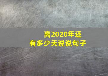 离2020年还有多少天说说句子