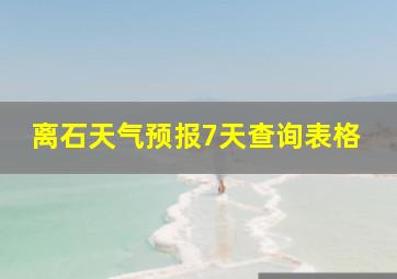 离石天气预报7天查询表格