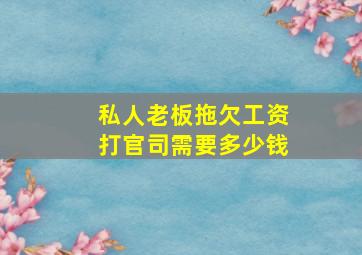 私人老板拖欠工资打官司需要多少钱