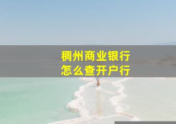 稠州商业银行怎么查开户行