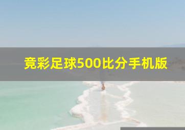 竞彩足球500比分手机版