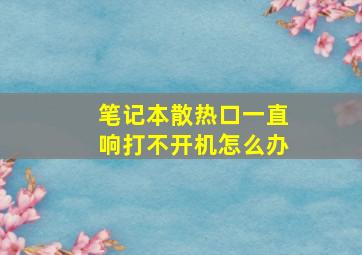 笔记本散热口一直响打不开机怎么办