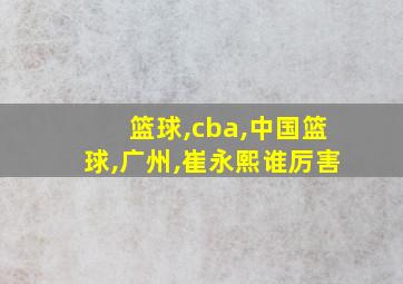 篮球,cba,中国篮球,广州,崔永熙谁厉害