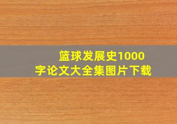 篮球发展史1000字论文大全集图片下载