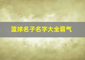 篮球名子名字大全霸气