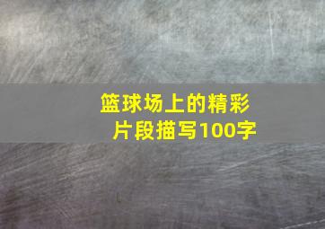 篮球场上的精彩片段描写100字