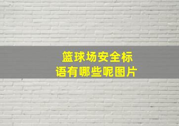 篮球场安全标语有哪些呢图片