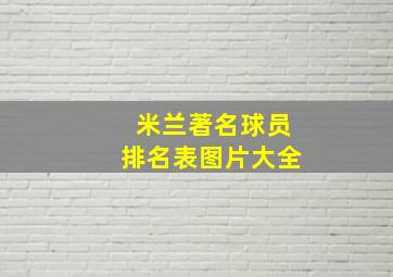 米兰著名球员排名表图片大全