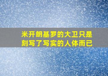 米开朗基罗的大卫只是刻写了写实的人体而已