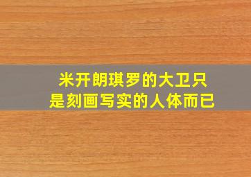 米开朗琪罗的大卫只是刻画写实的人体而已