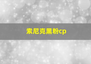 索尼克黑粉cp