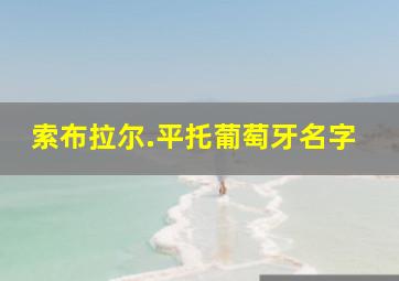 索布拉尔.平托葡萄牙名字