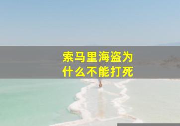 索马里海盗为什么不能打死