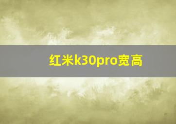 红米k30pro宽高