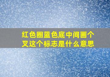 红色圈蓝色底中间画个叉这个标志是什么意思