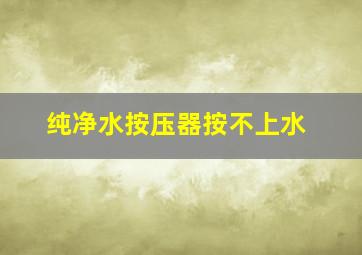 纯净水按压器按不上水