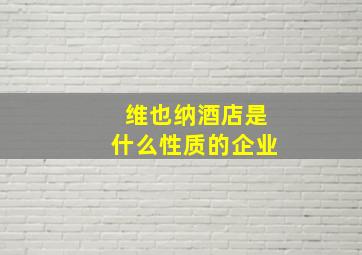 维也纳酒店是什么性质的企业