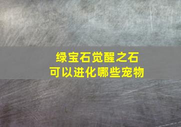 绿宝石觉醒之石可以进化哪些宠物