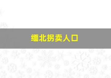 缅北拐卖人口