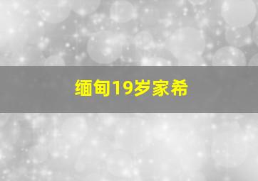 缅甸19岁家希