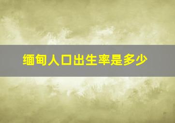 缅甸人口出生率是多少