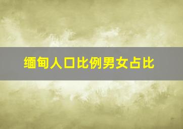 缅甸人口比例男女占比