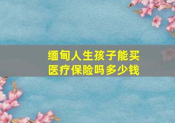 缅甸人生孩子能买医疗保险吗多少钱