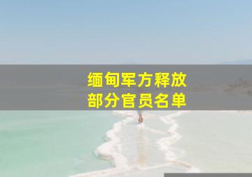 缅甸军方释放部分官员名单