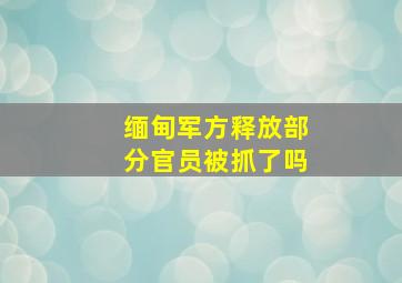 缅甸军方释放部分官员被抓了吗