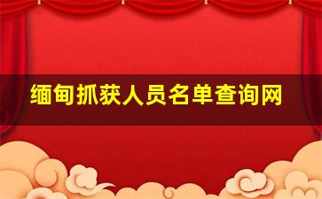 缅甸抓获人员名单查询网