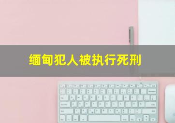 缅甸犯人被执行死刑