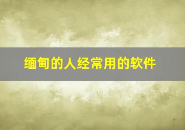 缅甸的人经常用的软件