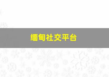 缅甸社交平台