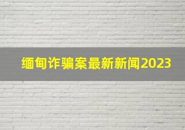 缅甸诈骗案最新新闻2023