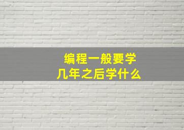 编程一般要学几年之后学什么