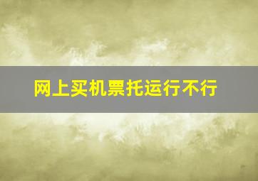 网上买机票托运行不行