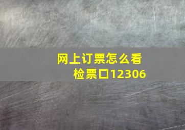 网上订票怎么看检票口12306