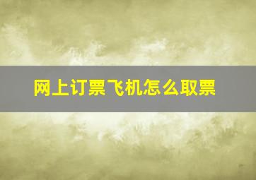 网上订票飞机怎么取票