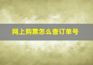 网上购票怎么查订单号