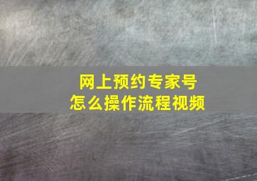 网上预约专家号怎么操作流程视频