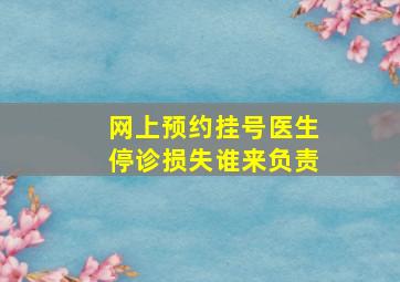 网上预约挂号医生停诊损失谁来负责