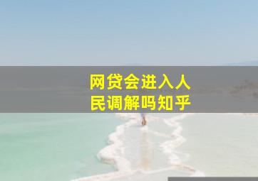 网贷会进入人民调解吗知乎