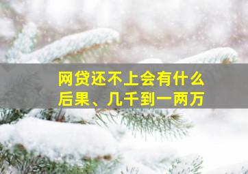 网贷还不上会有什么后果、几千到一两万