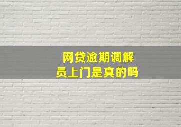 网贷逾期调解员上门是真的吗