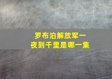 罗布泊解放军一夜到千里是哪一集