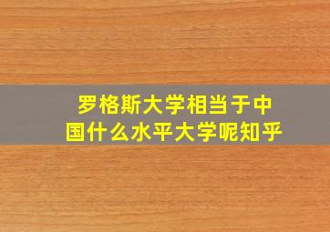 罗格斯大学相当于中国什么水平大学呢知乎