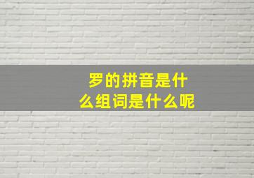 罗的拼音是什么组词是什么呢