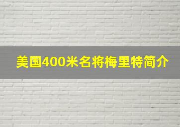 美国400米名将梅里特简介