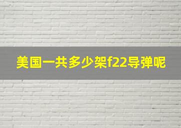 美国一共多少架f22导弹呢