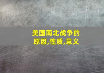 美国南北战争的原因,性质,意义